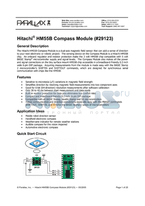HM55B datasheet - Compass Module