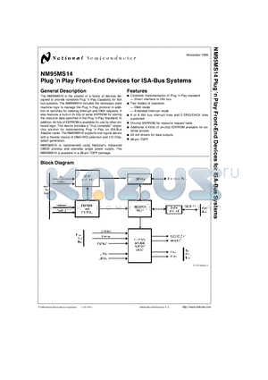 NM95MS14 datasheet - Plug n Play Front-End Devices for ISA-Bus Systems