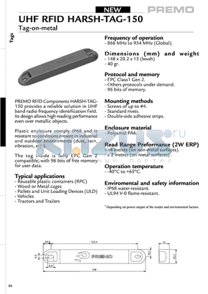 HARSH-TAG-150 datasheet - Tag-on-metal