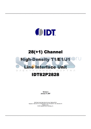 IDT82P2828BHG datasheet - 28(1) Channel High-Density T1/E1/J1 Line Interface Unit