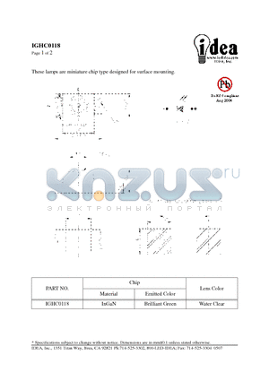 IGHC0118 datasheet - LED LAMPS