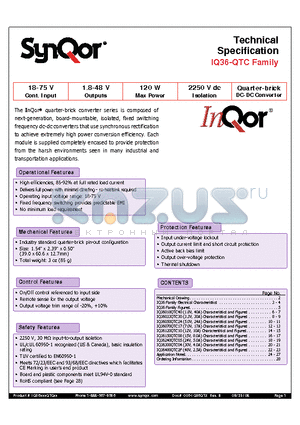 IQ36240QTC05NRS datasheet - Quarter-brick DC-DC Converter