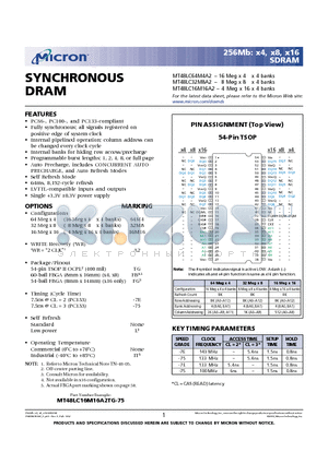 MT48LC16M16A2 datasheet - SYNCHRONOUS DRAM