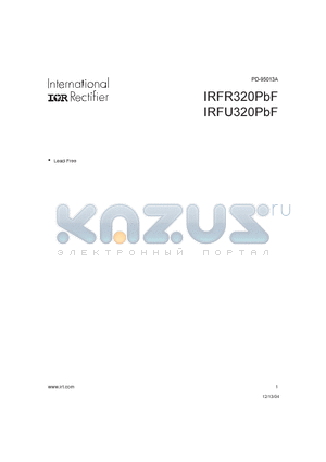 IRFR320PBF datasheet - HEXFET Power MOSFET