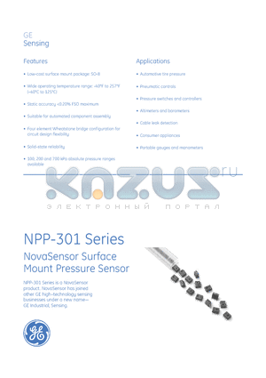 NPP-301_06 datasheet - NovaSensor Surface Mount Pressure Sensor