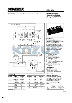 KD221K05 datasheet - Dual Darlington Transistor Module(50 Amperes / 1000 Volts)