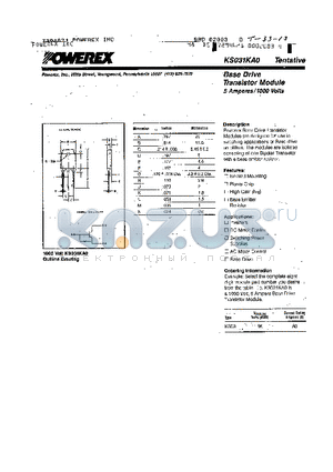 KS031 datasheet - Base Drive Transistor Module (5 Amperes/1000 Volts)