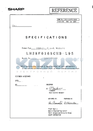 LH28F016SCHB datasheet - 16Mbit Flash Memory