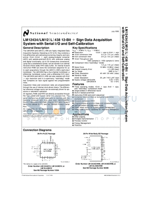 LM12434 datasheet - Sign Data Acquisition System with Serial I/O and Self-Calibration