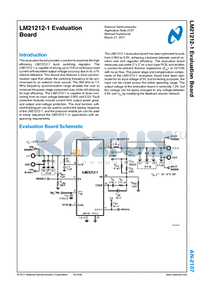 LM21212-1 datasheet - evaluation board provides a solution to examine the high efficiency