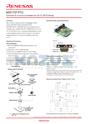 M32173T-PTC datasheet - Converter for In-circuit Connection (for 32172, 32173 Group)