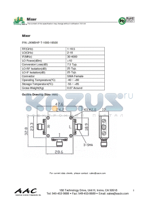 JXWBHP-T-1000-18500 datasheet - Mixer