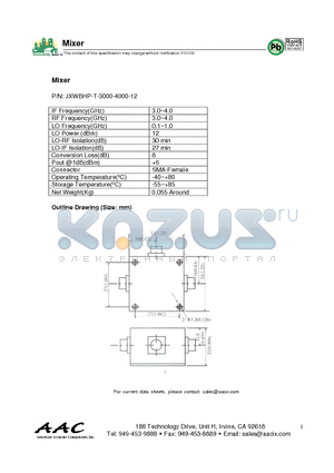 JXWBHP-T-3000-4000-12 datasheet - Mixer