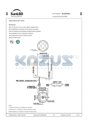 K4SGW63 datasheet - 18.4mm LED CLUSTER