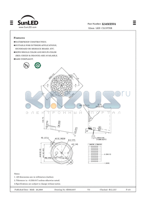 K50MRW6 datasheet - 52mm LED CLUSTER