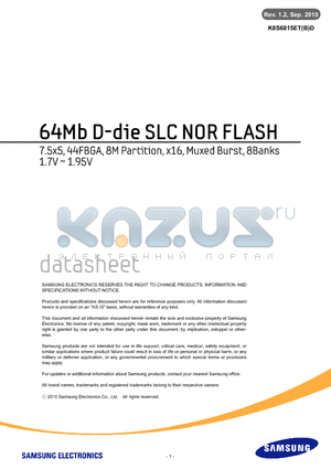 K8S6815ETD datasheet - 64Mb D-die SLC NOR FLASH