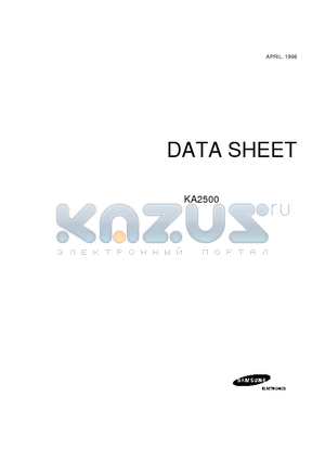 KA2500 datasheet - I2C BUS CONTROLLED R/G/B VIDEO AMPLIFIER FOR MONITORS