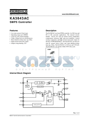 KA3843AC datasheet - SMPS Controller