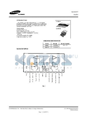KA9257S datasheet - INTRODUCTION