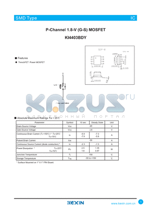 KI4403BDY datasheet - P-Channel 1.8-V (G-S) MOSFET