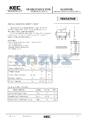 KIA6340K datasheet - BIPOLAR LINEAR INTEGRATED CIRCUIT (VERTICAL DEFLECTION OUTPUT CIRCUIT)