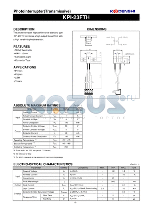 KPI-23FTH datasheet - Photointerrupter(Transmissive)