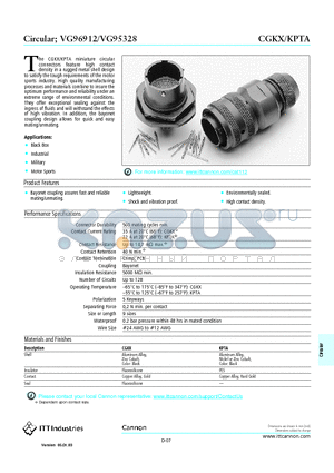 KPTA datasheet - Circular;Black Box Industrial Military Motor Sports