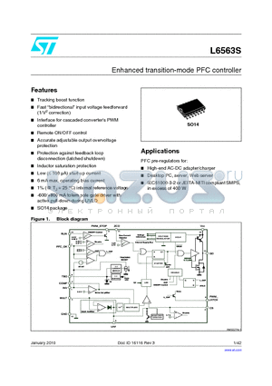 L6563S datasheet - Enhanced transition-mode PFC controller