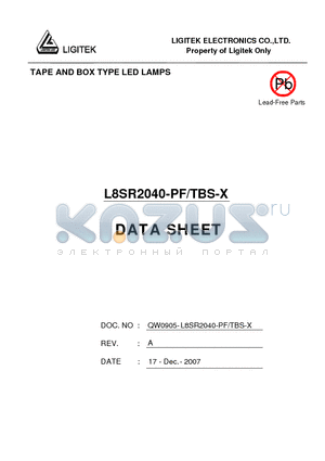 L8SR2040-PF datasheet - TAPE AND BOX TYPE LED LAMPS