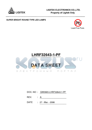 LHRF32643-1-PF datasheet - SUPER BRIGHT ROUND TYPE LED LAMPS