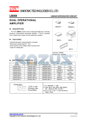 LM358_10 datasheet - DUAL OPERATIONAL AMPLIFIER
