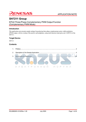 SH7211_09 datasheet - MTU2 Three-Phase Complementary PWM Output Function