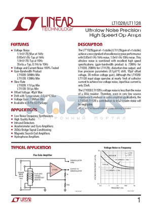 LT1128CJ8 datasheet - Ultralow Noise Precision High Speed Op Amps