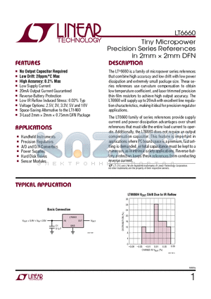 LT6660HCDC-3 datasheet - Tiny Micropower Precision Series References in 2mm  2mm DFN