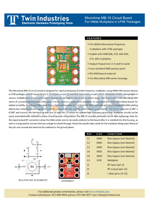 MB-15 datasheet - MicroAmp MB-15 Circuit Board