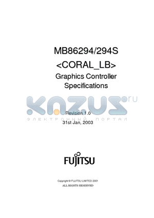 MB86294S datasheet - Grraphiics Controller specifications