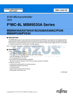 MB89530A datasheet - 8-bit Microcontroller