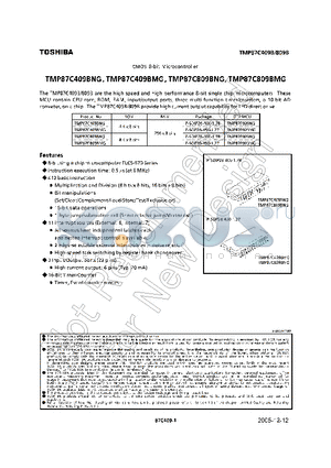 TMP87C809BMG datasheet - CMOS 8-BIT MICROCONTROLLER