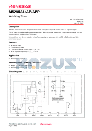 M5295AFP datasheet - Watchdog Timer