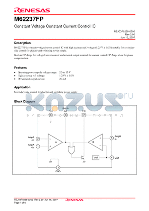 M62237FP_07 datasheet - Constant Voltage Constant Current Control IC