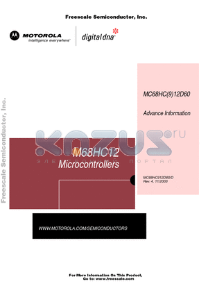 XC68HC12D60VPV8 datasheet - M68HC12 Microcontrollers