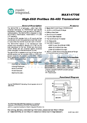 MAX14770EGSA datasheet - High-ESD Profibus RS-485 Transceiver