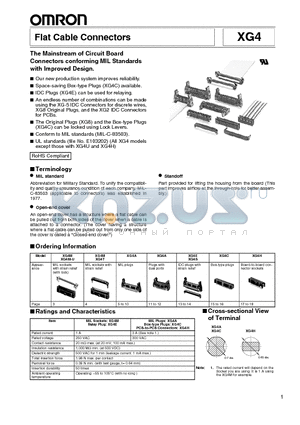 XG4U datasheet - Flat Cable Connectors