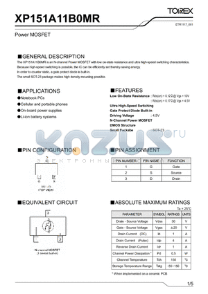 XP151A11B0MR_1 datasheet - Power MOSFET