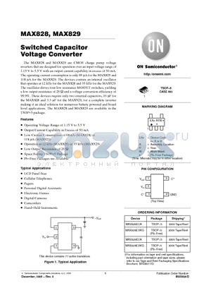 MAX828 datasheet - Switched Capacitor Voltage Converter