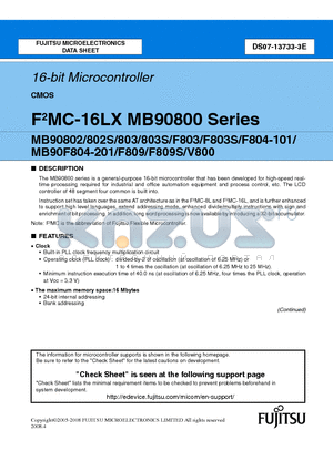 MB90800_08 datasheet - 16-bit Microcontroller