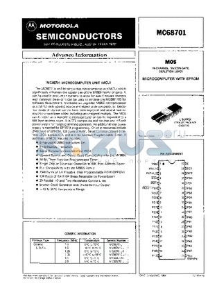 MC68B701L datasheet - MICROCOMPUTER WITH EPROM