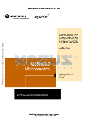 MC68HC908GZ60 datasheet - Microcontrollers
