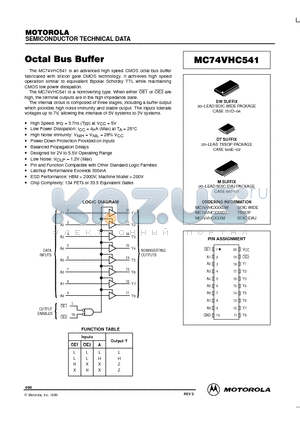 MC74VHC541 datasheet - Octal Bus Buffer