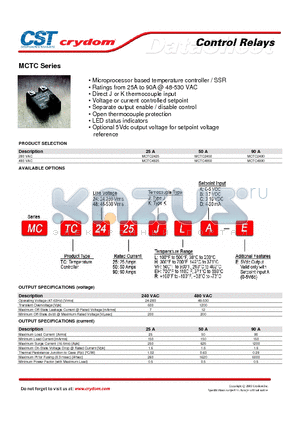 MCTC2450 datasheet - Microprocessor based temperature controller / SSR